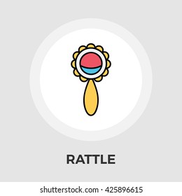 Rattle vector icon isolated on the white background. 