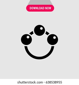 Rattle Vector Icon, The round beanbag for babies with bubbles symbol. Simple, modern flat vector illustration for mobile app, website or desktop app 