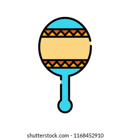 A rattle vector illustration in line color design