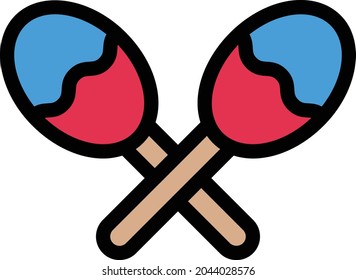 rattle vector line colour icon