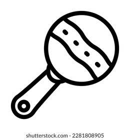 Rattle Vector Line Icon Design