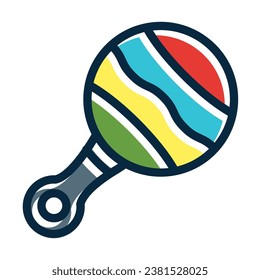 Rattle Vector Thick Line Filled Dark Colors Icons For Personal And Commercial Use.
