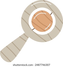 Rattle Wooden Toy Vector Illustration