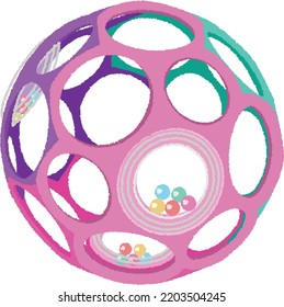 Rattleballs are mesh toys of various shapes made of soft resin material. It collapses when squeezed, but returns to its original shape when released, and is elastic.