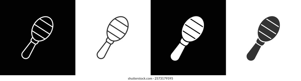 Rattles line icon. Baby toys icon, Kids toys outline icons collection. Simple Kids toys vector illustration in black, white and transparent background. Eps10