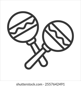 Rattles Outline Icon Vector Illustration