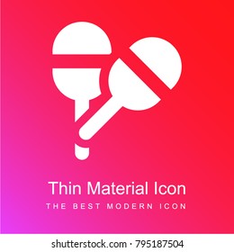 Rattles red and pink gradient material white icon minimal design