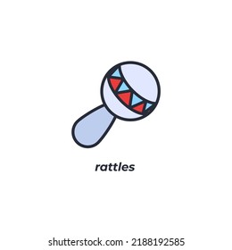 rattles vector icon. Colorful flat design vector illustration. Vector graphics