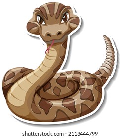 Rattlesnake animal cartoon sticker illustration