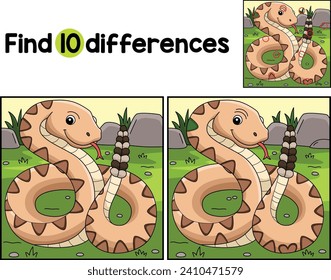 Rattlesnake Animal Find The Differences 