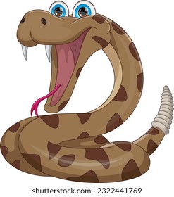 rattlesnake cartoon on white background