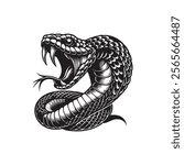 Rattlesnake coiled up silhouette vector art 