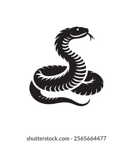 Rattlesnake coiled up silhouette vector art 