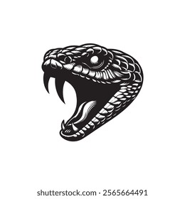 Rattlesnake coiled up silhouette vector art 