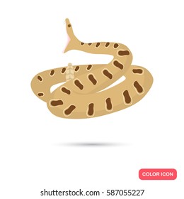 Rattlesnake color flat icon for web and mobile design