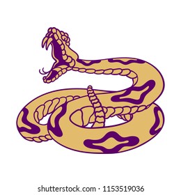 Rattlesnake hand drawn vector illustration. Good for posters, stickers, card, print and other. 