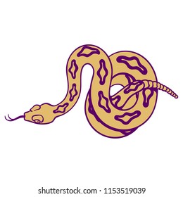 Rattlesnake hand drawn vector illustration. Good for posters, stickers, card, print and other. 