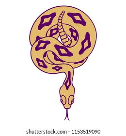 Rattlesnake hand drawn vector illustration. Good for posters, stickers, card, print and other. 