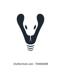 Rattlesnake head with negative space on white background. Snake head design. Vector illustration.