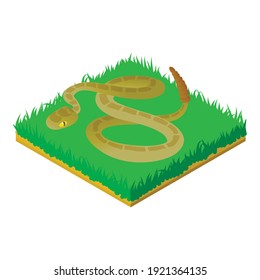 Rattlesnake Icon. Isometric Illustration Of Rattlesnake Vector Icon For Web