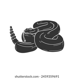 Rattlesnake Icon Silhouette Illustration. Sbake Vector Graphic Pictogram Symbol Clip Art. Doodle Sketch Black Sign.