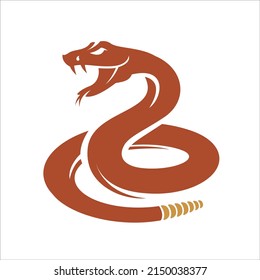 Rattlesnake icon vector illustration flat snake logo design svg