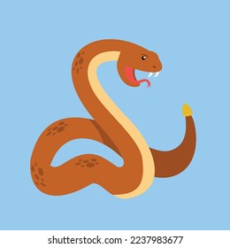 Rattlesnake up - illustration, vector, cartoon