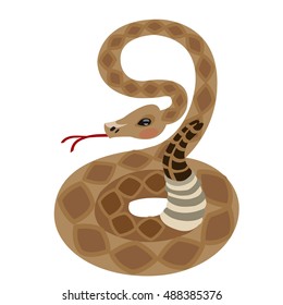Rattlesnake. Illustrations for gaming applications design for teaching aids.