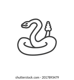 Rattlesnake line icon. linear style sign for mobile concept and web design. Viper snake outline vector icon. Symbol, logo illustration. Vector graphics