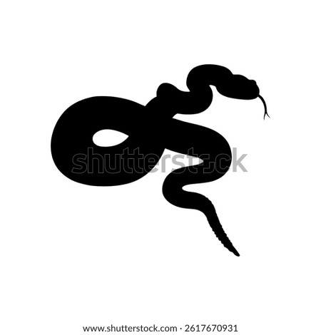 Rattlesnake silhouette vector flat illustration design.