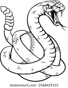 A rattlesnake snake animal baseball or softball sports team cartoon mascot