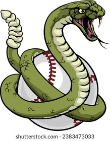 A rattlesnake snake animal baseball sports team cartoon mascot