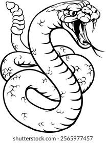 A rattlesnake snake animal sport team cartoon mascot