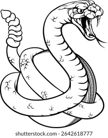 A rattlesnake snake with a cricket ball animal sports team mascot