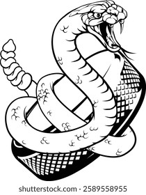 A rattlesnake snake ice hockey team cartoon animal sports mascot