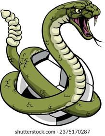 A rattlesnake snake soccer football ball animal sports team mascot