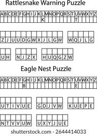 Alerta de cascavel Águia Aninhamento Letra Puzzles Grades Ordem alfabética vetor