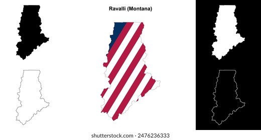 Ravalli County (Montana) outline map set