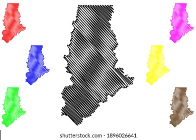 Ravalli County, Montana (U.S. county, United States of America, USA, U.S., US) map vector illustration, scribble sketch Ravalli map