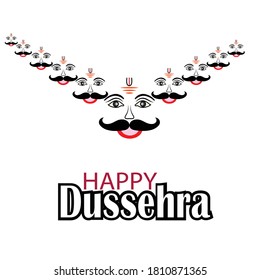 Ravan face design in festival of dusshera vector illustration. 