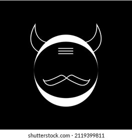 Ravan Face icon. Ravan face vector black and white.