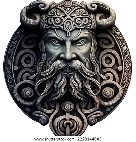 Ravan of Odin in a Celtic with White Background Foto stock © 