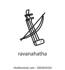 Ravana hatha Outline Icon Design illustration. Music Symbol on White background EPS 10 File