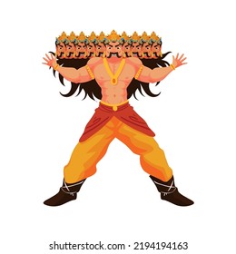 ravana hindu warrior icon isolated