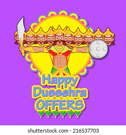 Ravana with ten head for Dussehra in vector