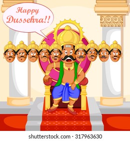 Ravana with ten head for Dussehra in vector