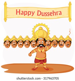 Ravana with ten head for Dussehra in vector