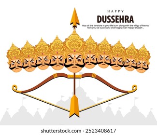 ravana con diez cabezas para vijayadashami feliz festival dussehra de la India