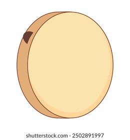 Ravanna is a traditional musical instrument of Mauritius. Vector drum made of wood and stretched skin for Sega music. Percussion instrument common among the peoples of Africa and India in flat style.