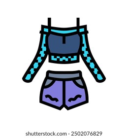 rave fashion retro color icon vector. rave fashion retro sign. isolated symbol illustration